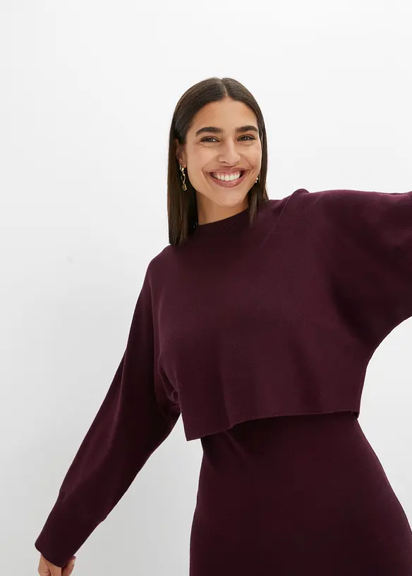 Strikket kjolesett  (2-delt sett), bonprix