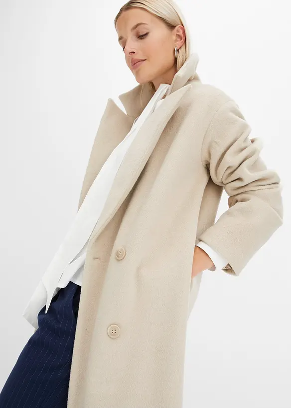 Casual blazerkåpe med ull-look, bonprix