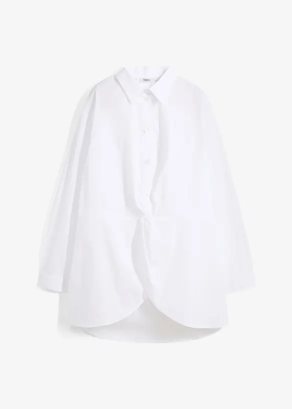 Lang bluse av poplin med forlenget bakstykke, bonprix