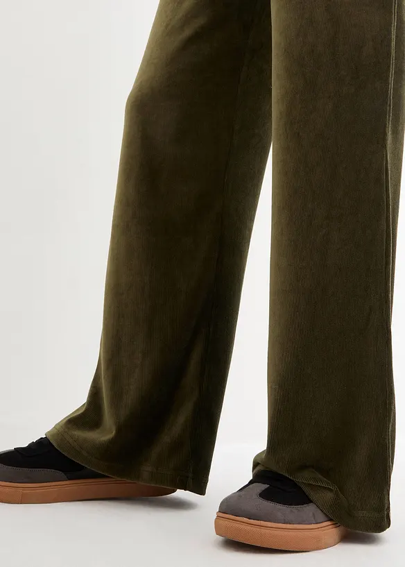 Cordbukse med elastisk linning, bonprix