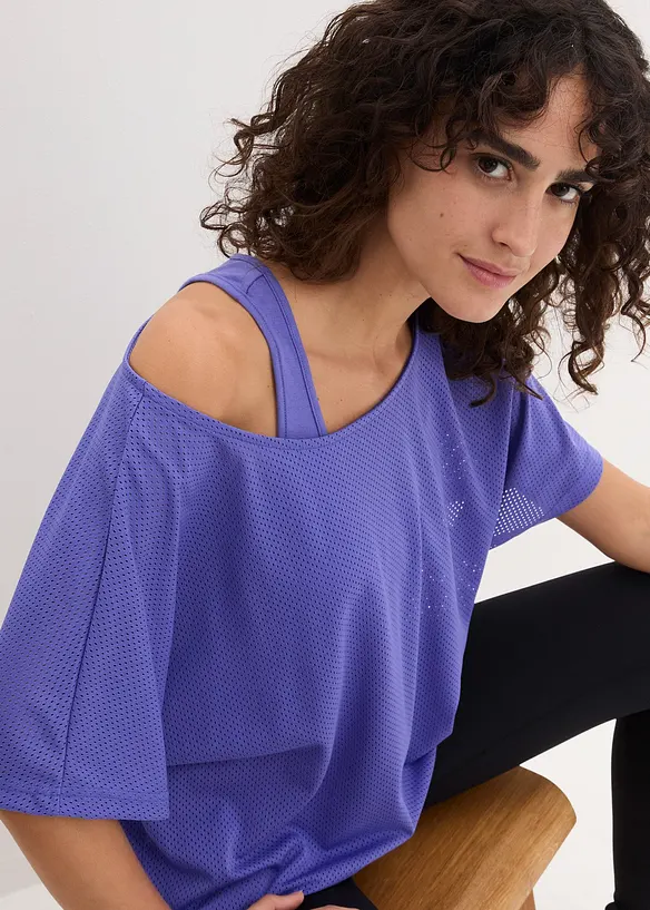 Treningstopp med mesh-shirt (2-delt sett), bonprix