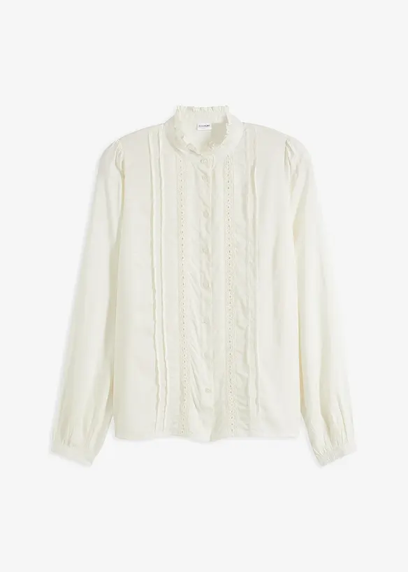 Bluse med hullbroderi, bonprix