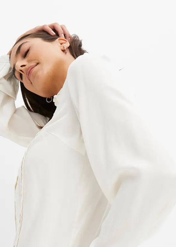 Bluse med hullbroderi, bonprix
