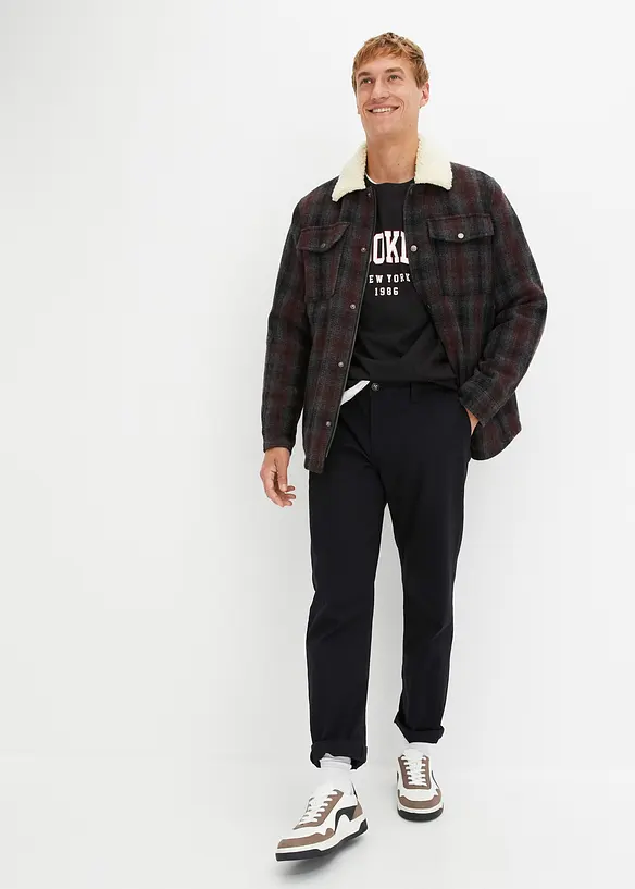 Relaxed Fit stretch-chinos med økologisk bomull, Straight, bonprix