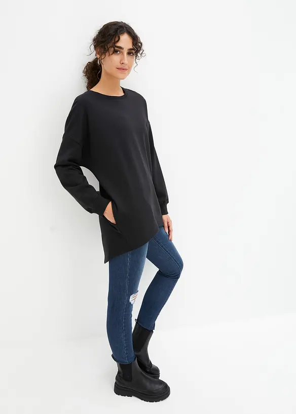 Oversized sweatshirt i 100% bomull, bonprix