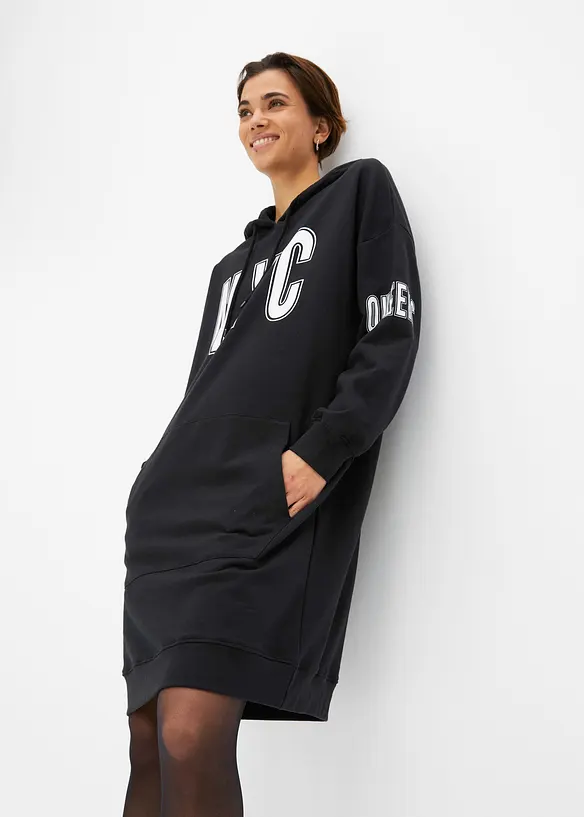 Sweatshirtkjole i ren økologisk bomull, bonprix