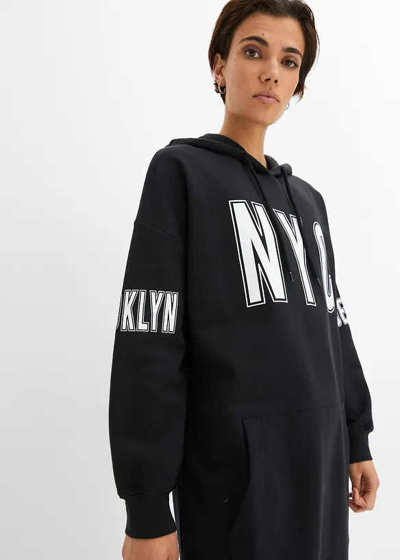 Sweatshirtkjole i ren økologisk bomull, bonprix