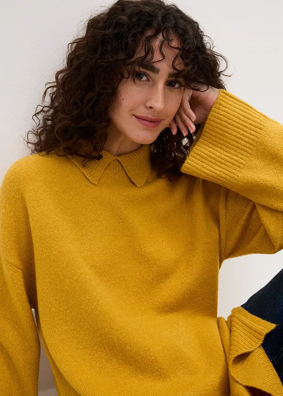 Oversized genser med Turtleneck og splitter i siden, bonprix
