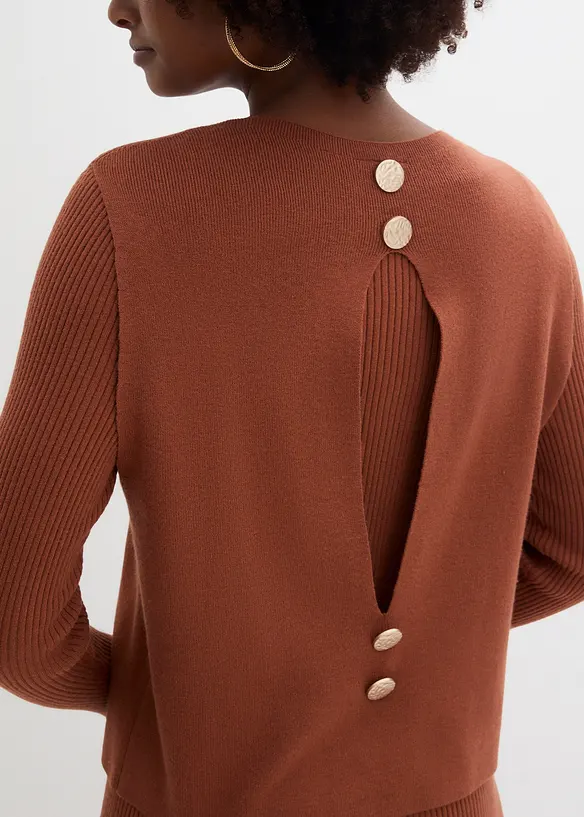 Strikket kjole med vest, 2-delt sett, bonprix