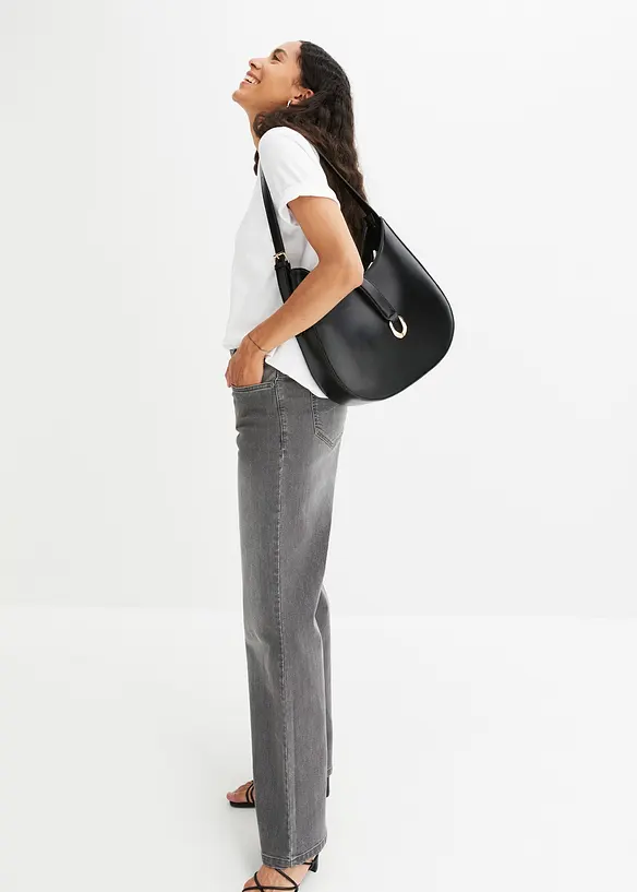 Wide Leg-jeans, Mid Waist, stretch, bonprix