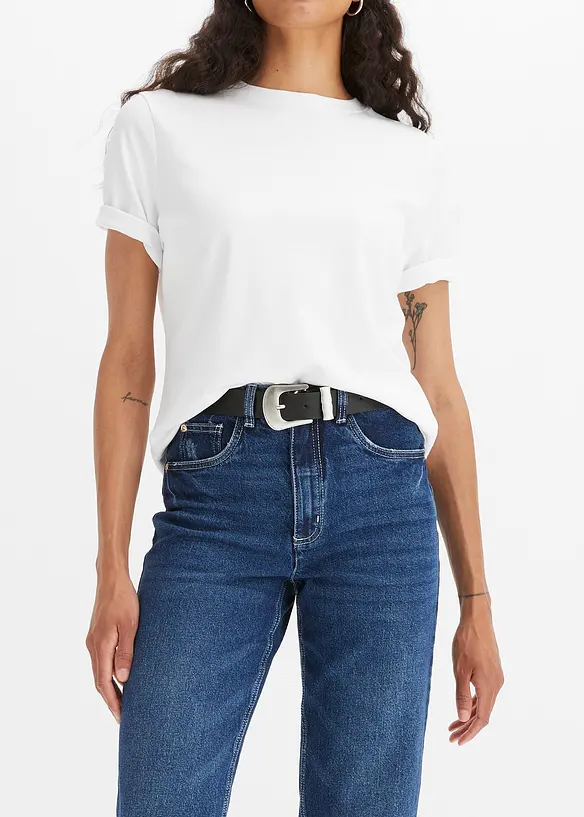 Mom-jeans High Waist, Low Stretch, cropped, bonprix