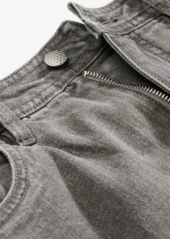 Jeansskjørt med splitt, bonprix