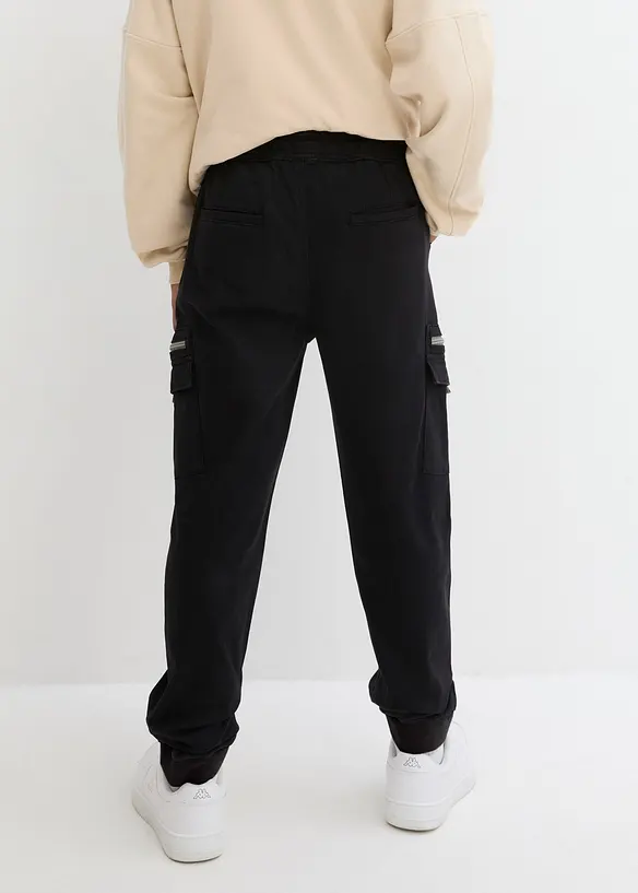 Regular Fit pull on-cargobukse i elastisk bomullsmiks, Straight, bonprix