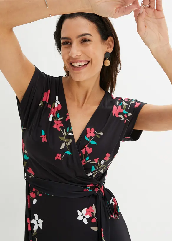 Jerseykjole i omslagsstil, bonprix