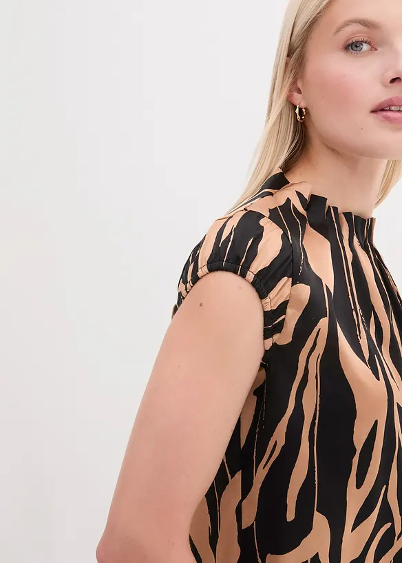 Blusetopp i sateng, bonprix