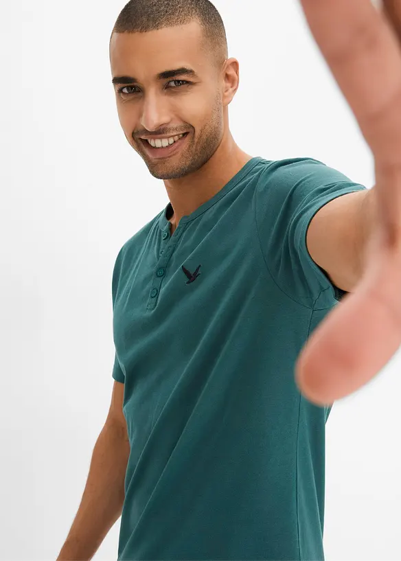 Henley-shirt, kortermet av økologisk bomull, bonprix