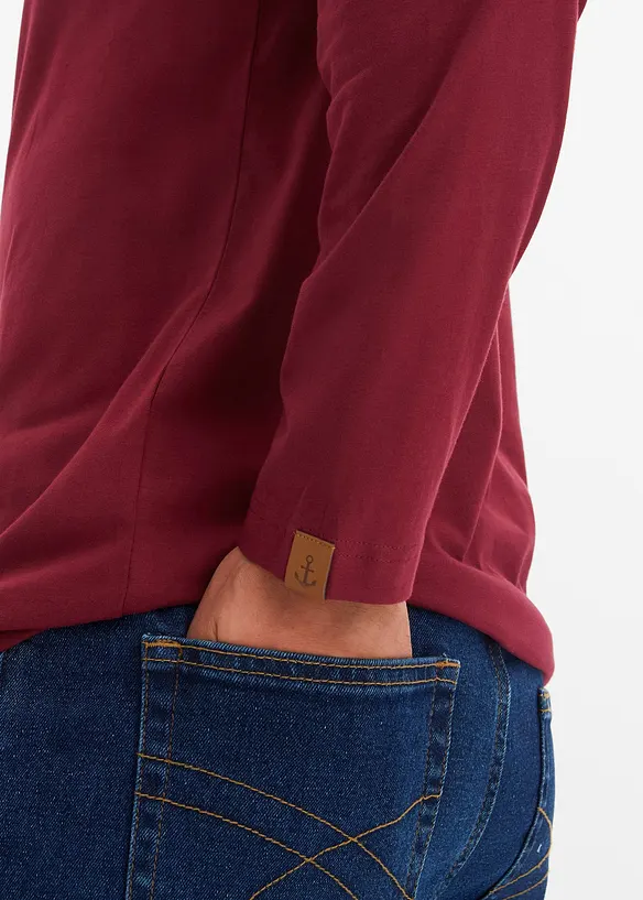 Langermet bestefartrøye i økologisk bomull (2-pack), bonprix