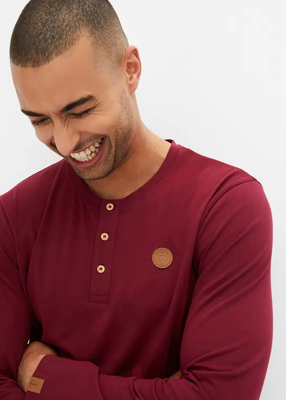 Langermet bestefartrøye i økologisk bomull (2-pack), bonprix