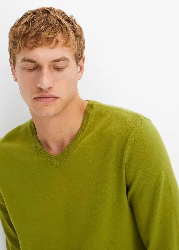 Finstrikket genser i myk bomullsmiks, bonprix