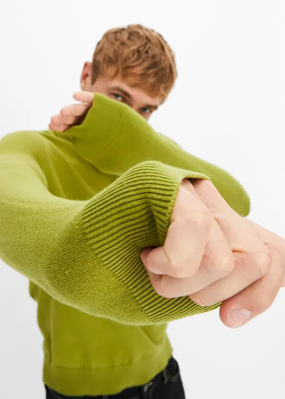 Finstrikket genser i myk bomullsmiks, bonprix