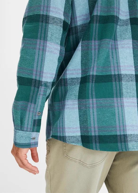 Langermet skjorte i flanell, bonprix