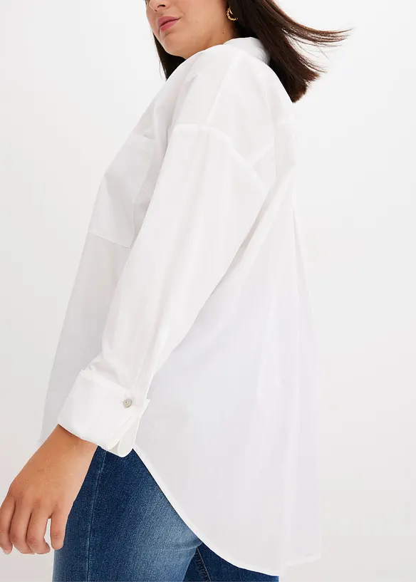 Oversized bluse av ren bomull, bonprix