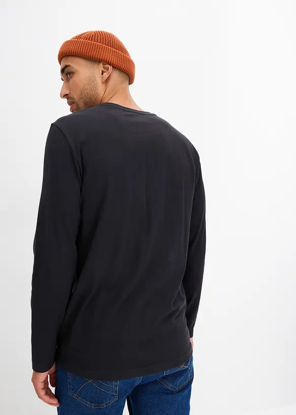 Langermet shirt i 100% økologisk bomull (2-pack), bonprix