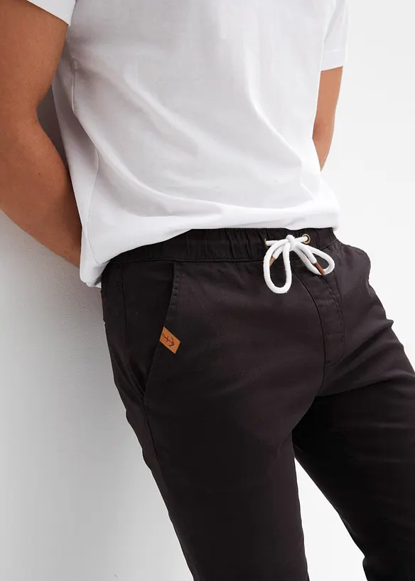 Regular Fit-slip on-bukse med stretch, Straight, bonprix