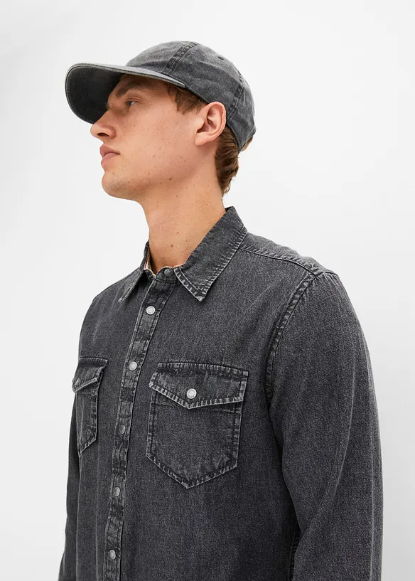 Denimskjorte i 100% bomull, bonprix
