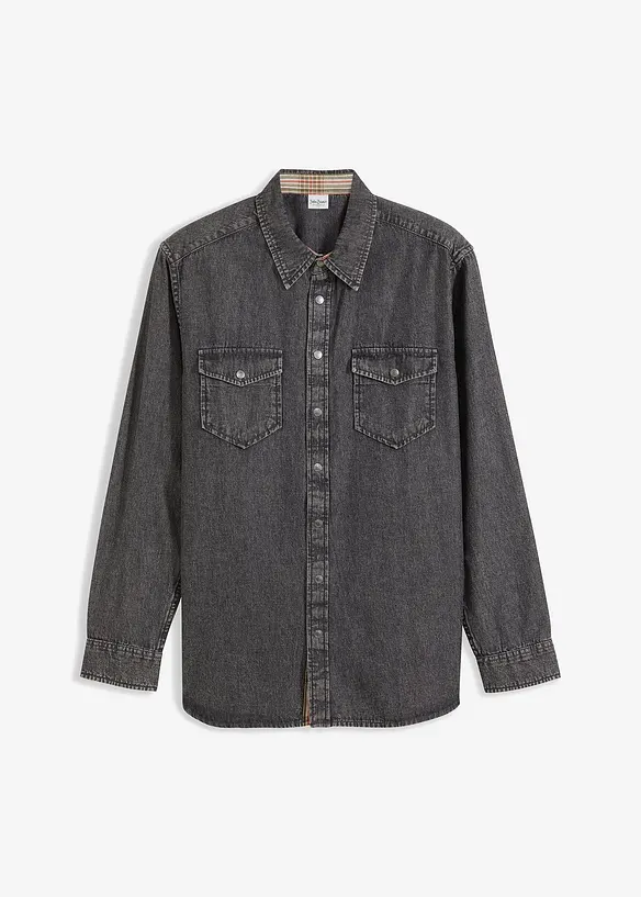Denimskjorte i 100% bomull, bonprix