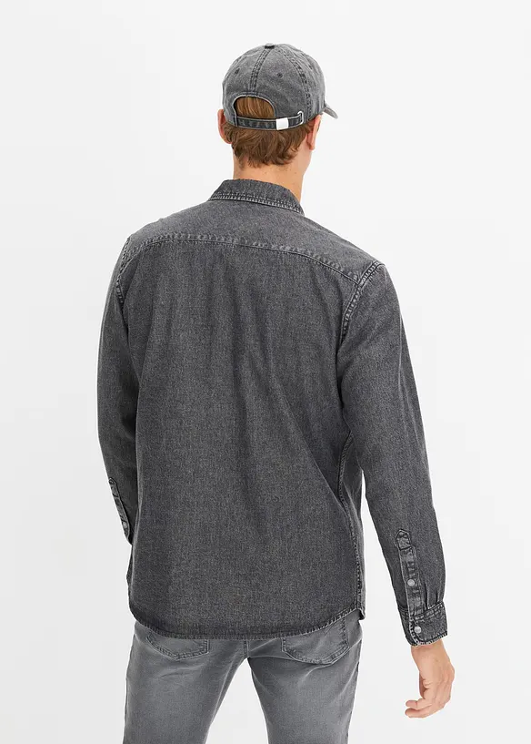Denimskjorte i 100% bomull, bonprix