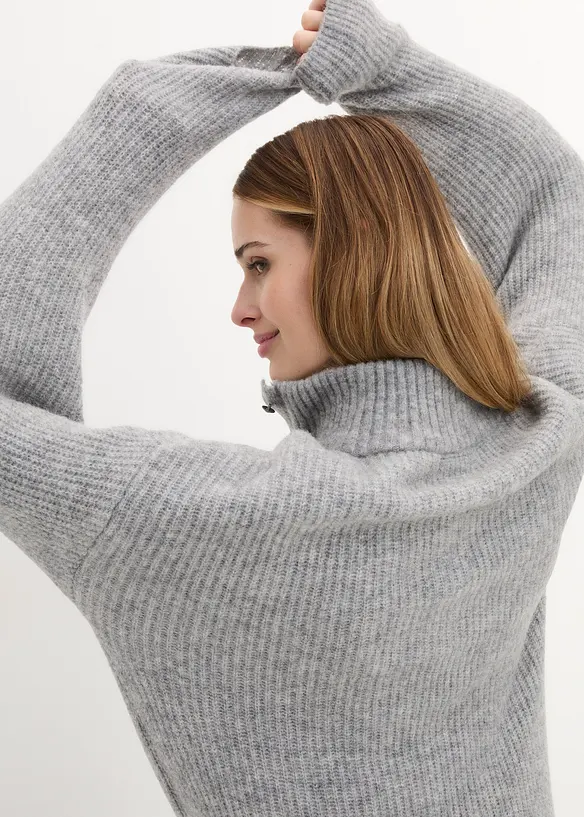Oversized genser i myk alpakkamiks, bonprix