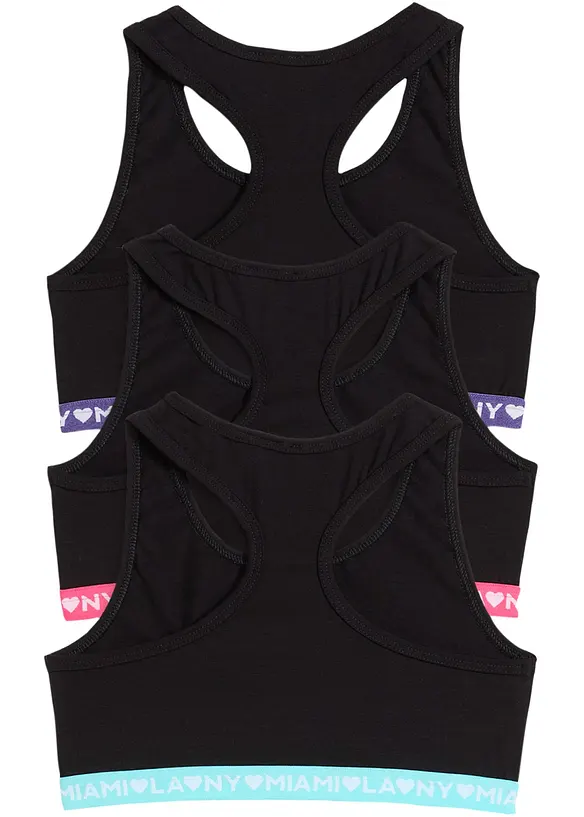 BH-topp med myk økologisk bomull (3-pack), bonprix