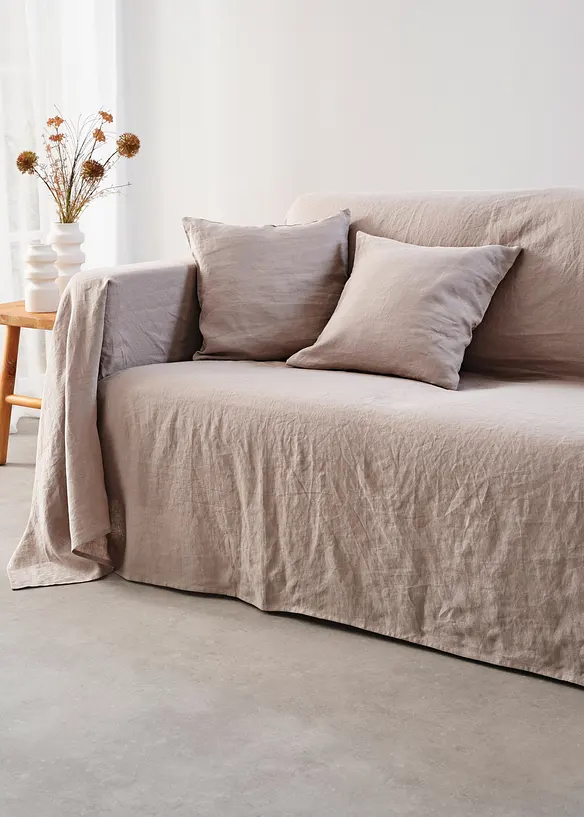 Forseggjort overkast i lin, bonprix