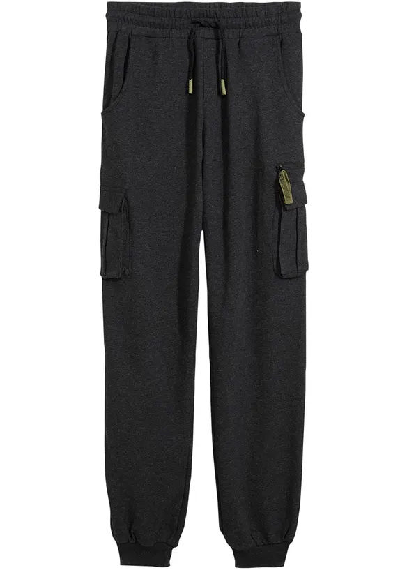 Joggebukse med cargolommer av myk bomullsmiks, bonprix