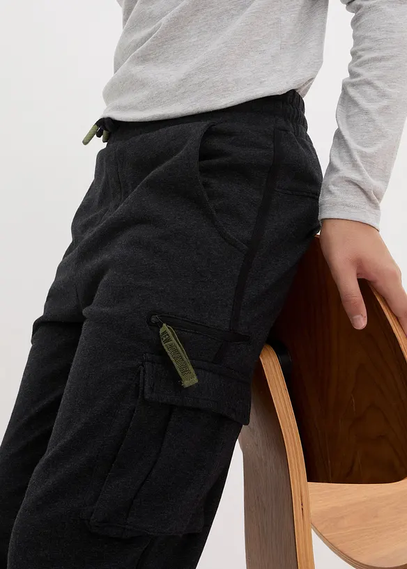 Joggebukse med cargolommer av myk bomullsmiks, bonprix