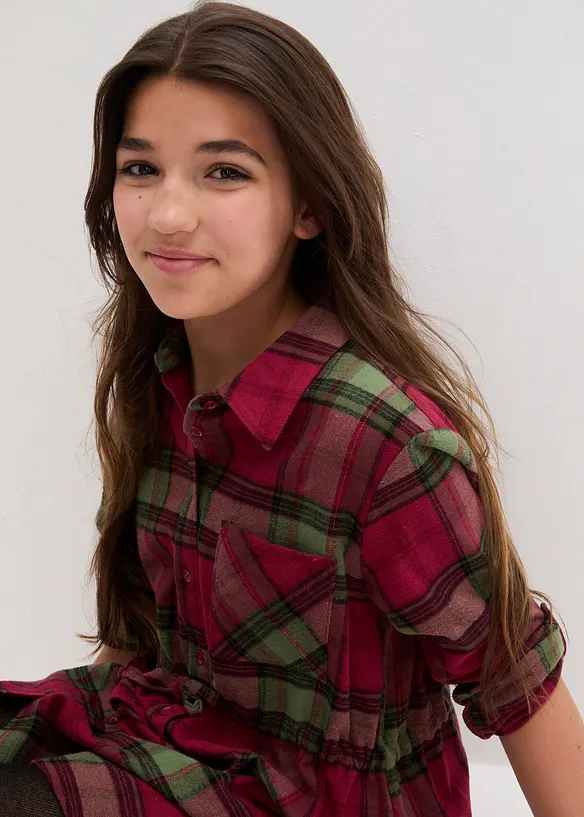 Blusekjole av flanell, bonprix