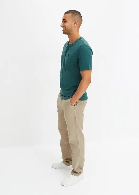 Henley-shirt, kortermet av økologisk bomull, bonprix