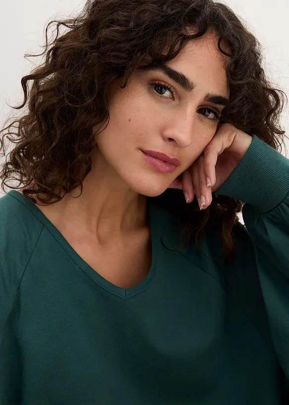 Oversized topp i 100% bomull, bonprix