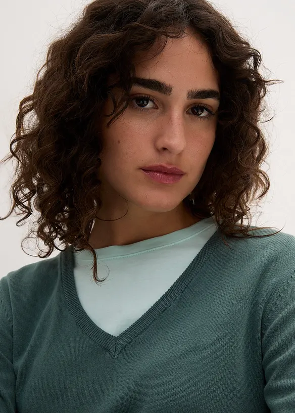 Lang basic-genser med V-hals, bonprix