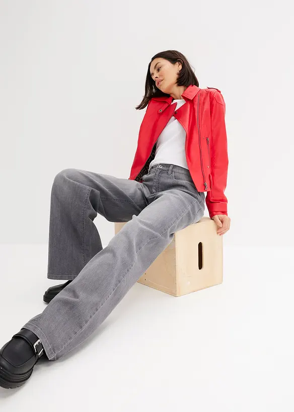 Barrel-Jeans, High Waist, økologisk bomull, bonprix