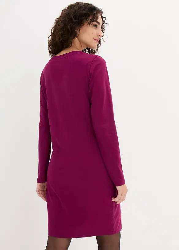Figurnær jerseykjole i bomull med stretch (2-pack), bonprix