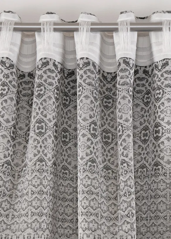 Jacquard-gardin med grafisk mønster, bonprix
