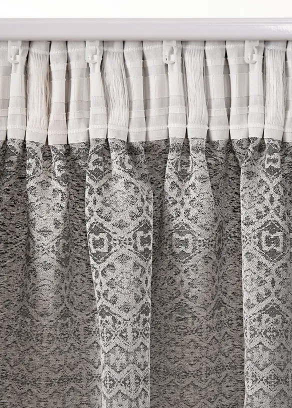 Jacquard-gardin med grafisk mønster, bonprix