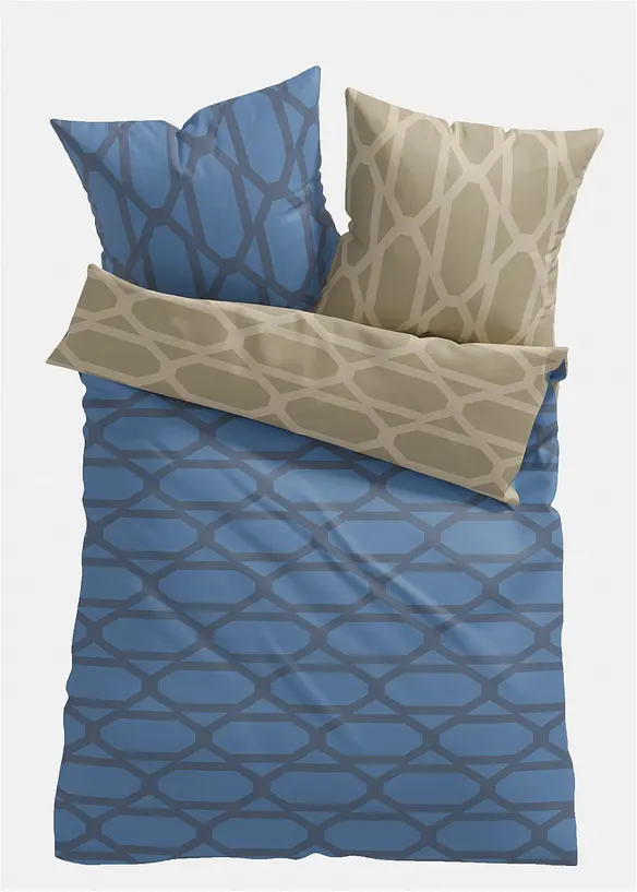 Vendbart sengesett i bomullsmiks, bonprix