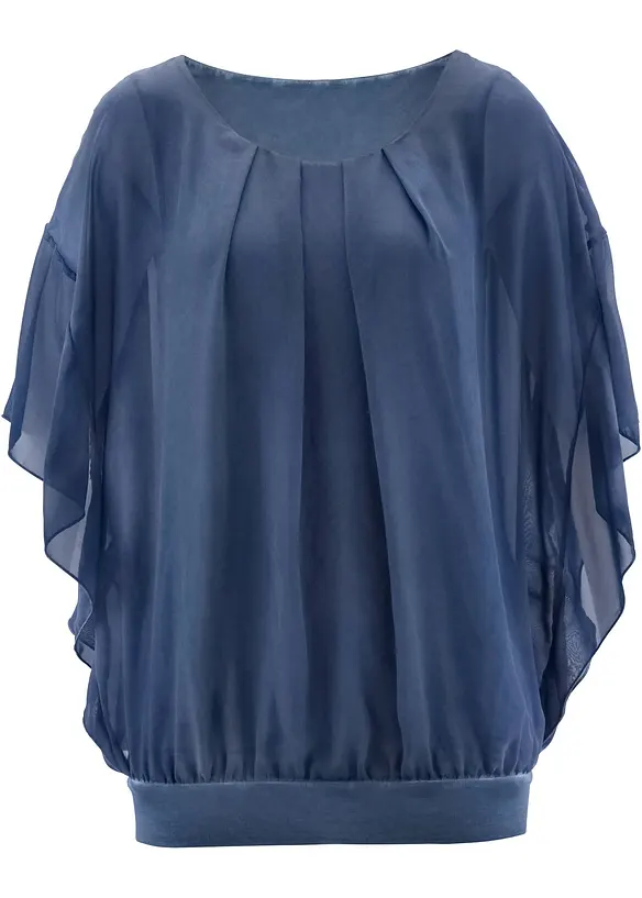 Chiffonbluse med topp under, bonprix