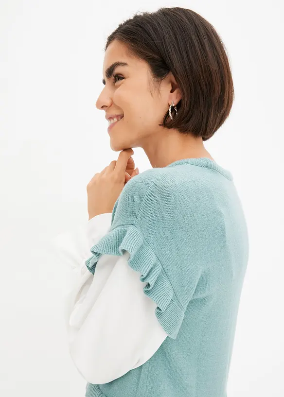 Genser med innfelt bluse, bonprix