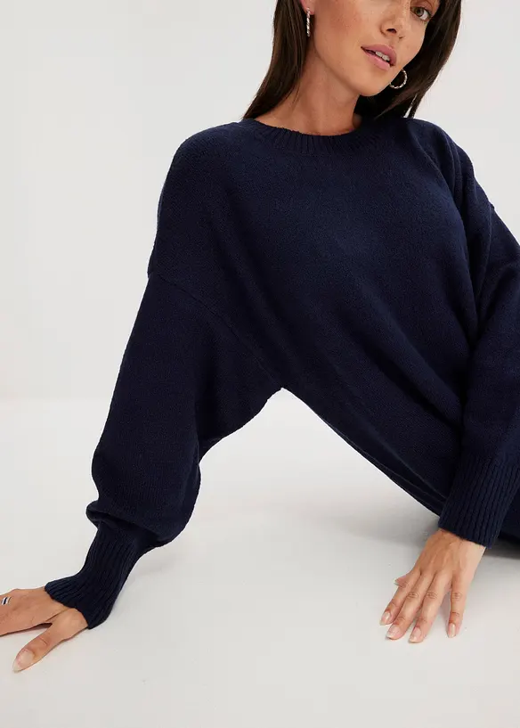 Oversized strikket kjole, bonprix