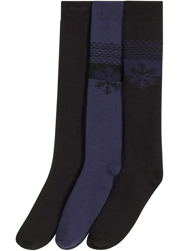 Termoknestrømper med myk frotté på innsiden og økologisk bomull (3-pack), bonprix