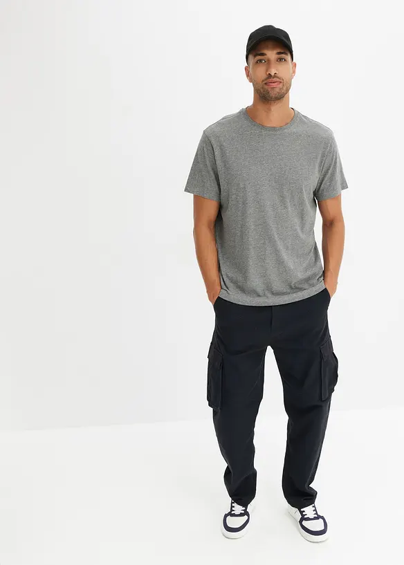 Loose fit cargobukse i slitesterk bomullsstretch, straight, bonprix